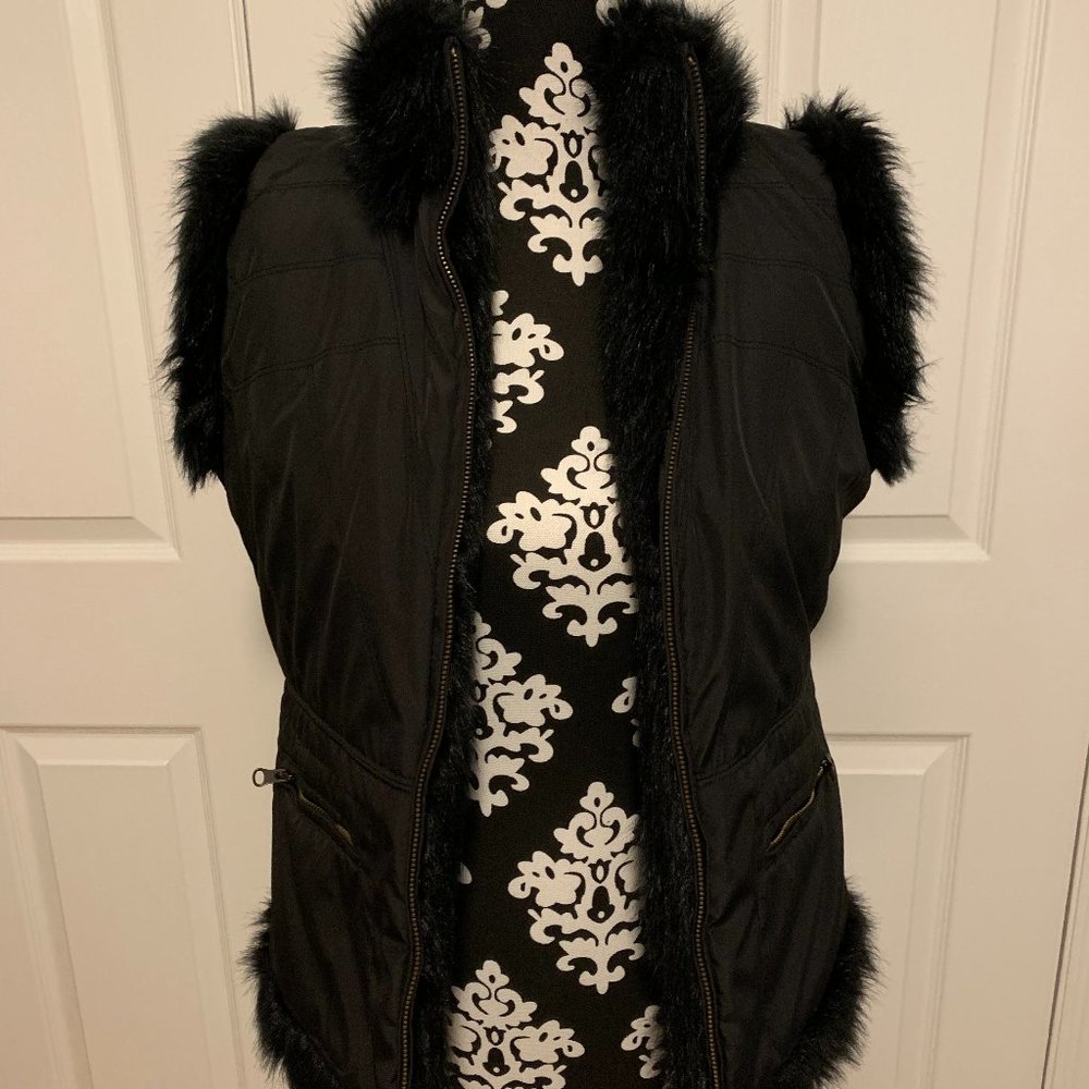 Rebecca Elliot Reversible Black Fur Vest